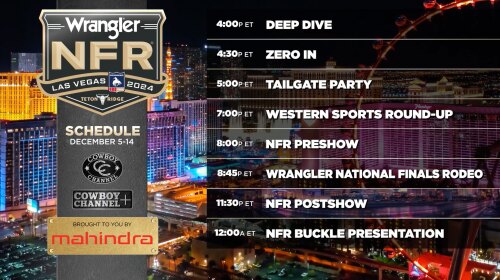 RFD-TV’s 2024 NFR Broadcast Schedule presented by Mahindra - RFD-TV