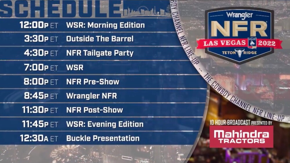 Nfr Tv Schedule 2025