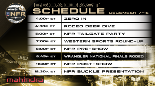 RFD-TV's 2023 NFR Broadcast Schedule presented by Mahindra - RFD-TV